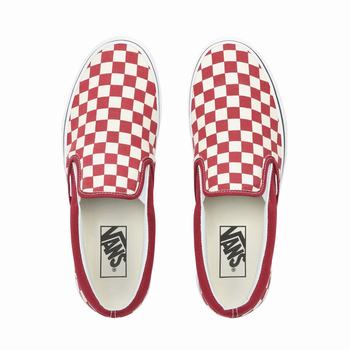 Damske Slip On Tenisky Vans Checkerboard Červené VA79DASXG